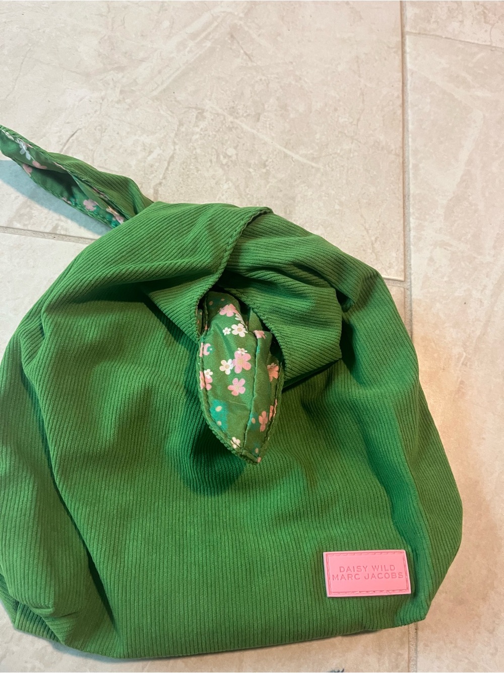 Marc Jacobs Green Floral-Trim Knot-Handle Tote